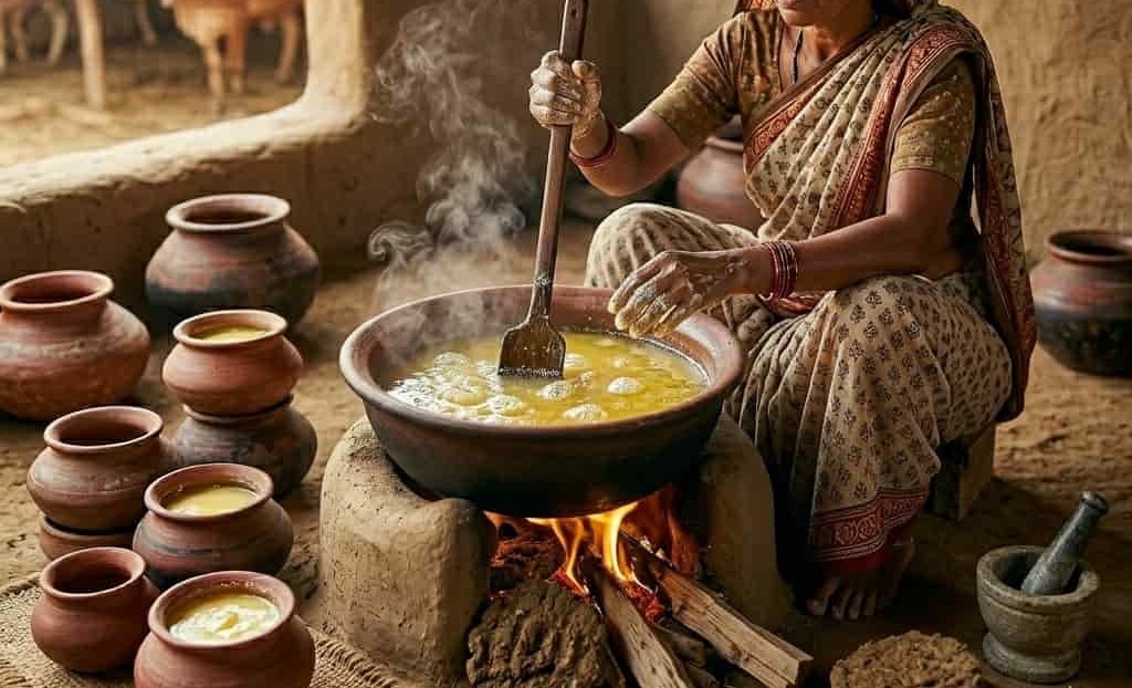 Slow cooking butter into ghee
